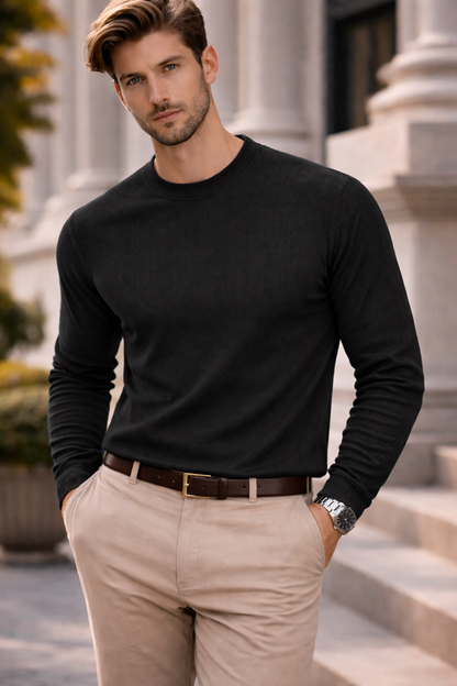 Men's Black Premium Full Sleeve T-Shirt