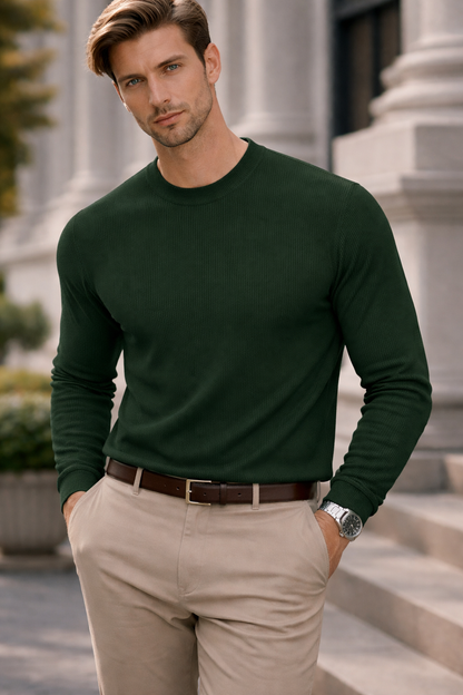 Men's Green PremiumFull Sleeve T-Shirt